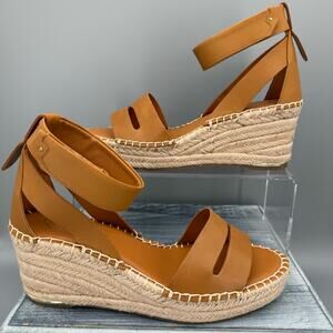 NEW Franco Sarto Women’s Callia Espadrille Wedges Brown Size 10M